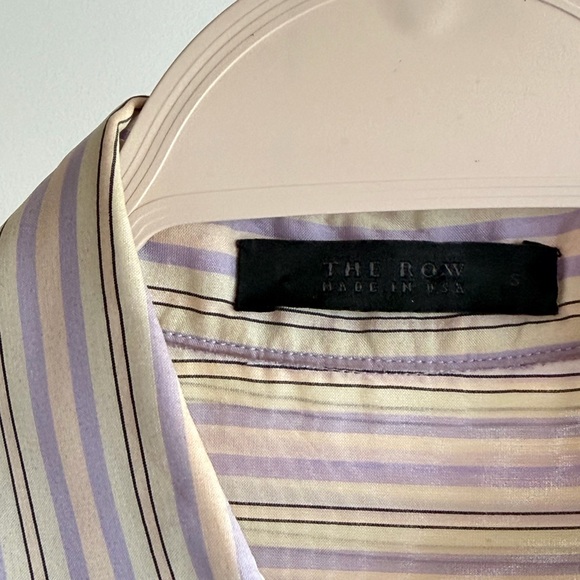 The Row Cream and Purple Striped Dress Shirt - Picture 6 of 6